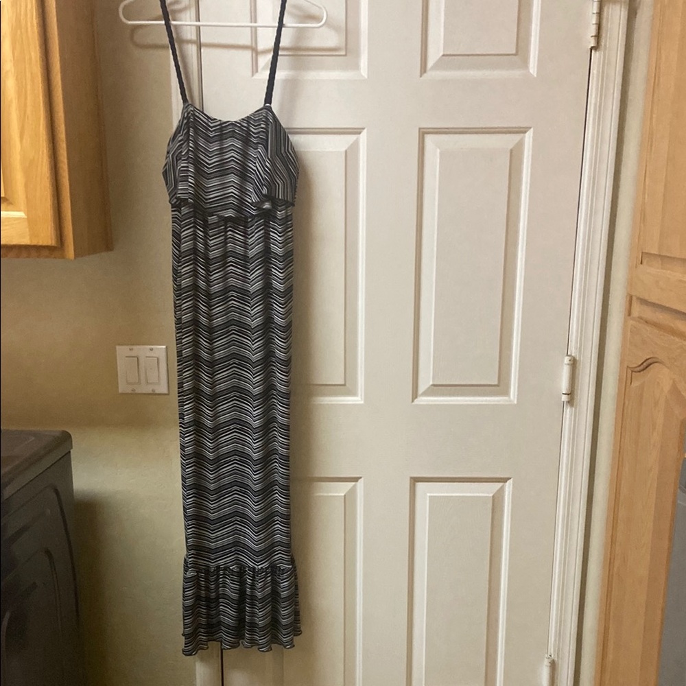 Saint Tropez West Black and Gray Maxi Sundress
